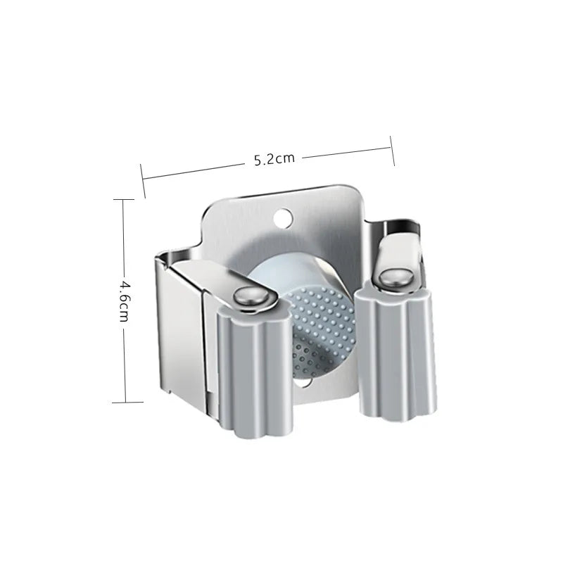 Stainless steel Mop clip Holder Wall Mounted Mop Brush Broom Hanger Fixed Rack Kitchen Bathroom Organizer Shelf Hook Accessories