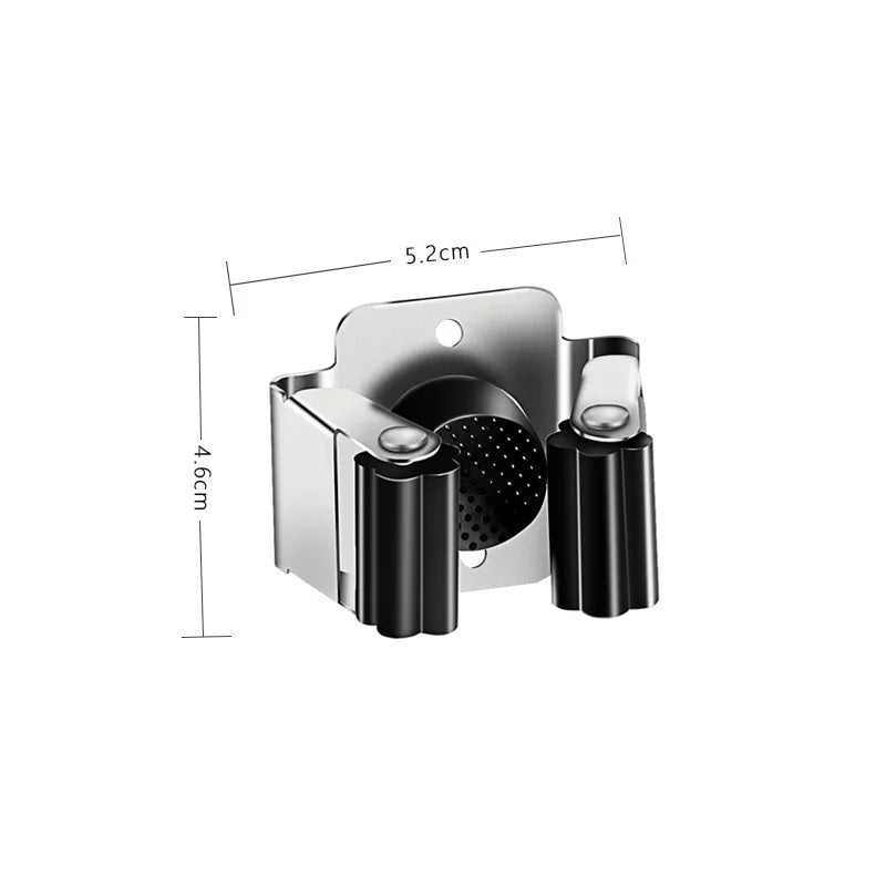 Stainless steel Mop clip Holder Wall Mounted Mop Brush Broom Hanger Fixed Rack Kitchen Bathroom Organizer Shelf Hook Accessories