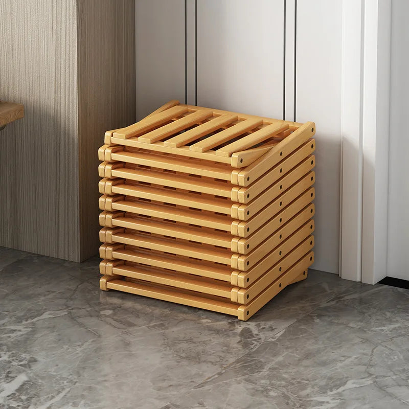 4-Tier Bamboo Shoe Rack – Foldable & Breathable Design
