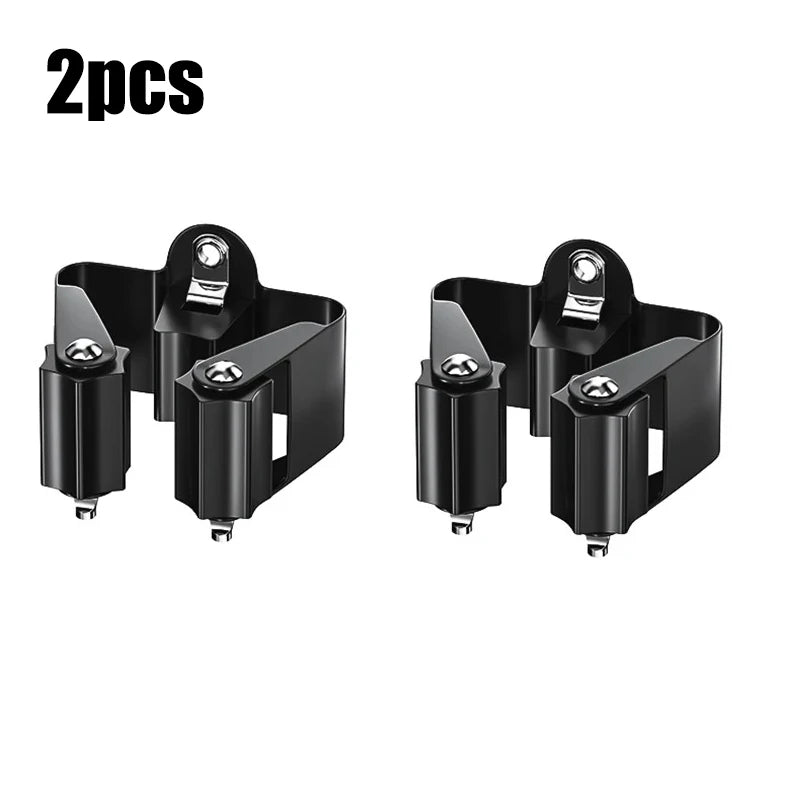 Mop Clamp Spring Steel Mop Frame Wall Mounted Perforated Storage Tool Clamp Multi-Purpose Hooks Wall Mounted Waterproof Hook