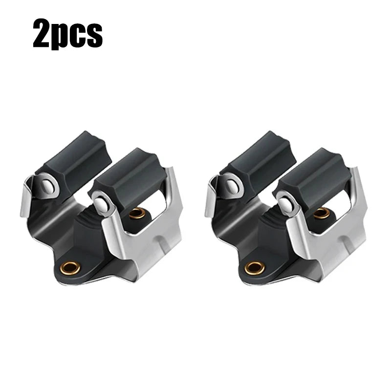 Mop Clamp Spring Steel Mop Frame Wall Mounted Perforated Storage Tool Clamp Multi-Purpose Hooks Wall Mounted Waterproof Hook
